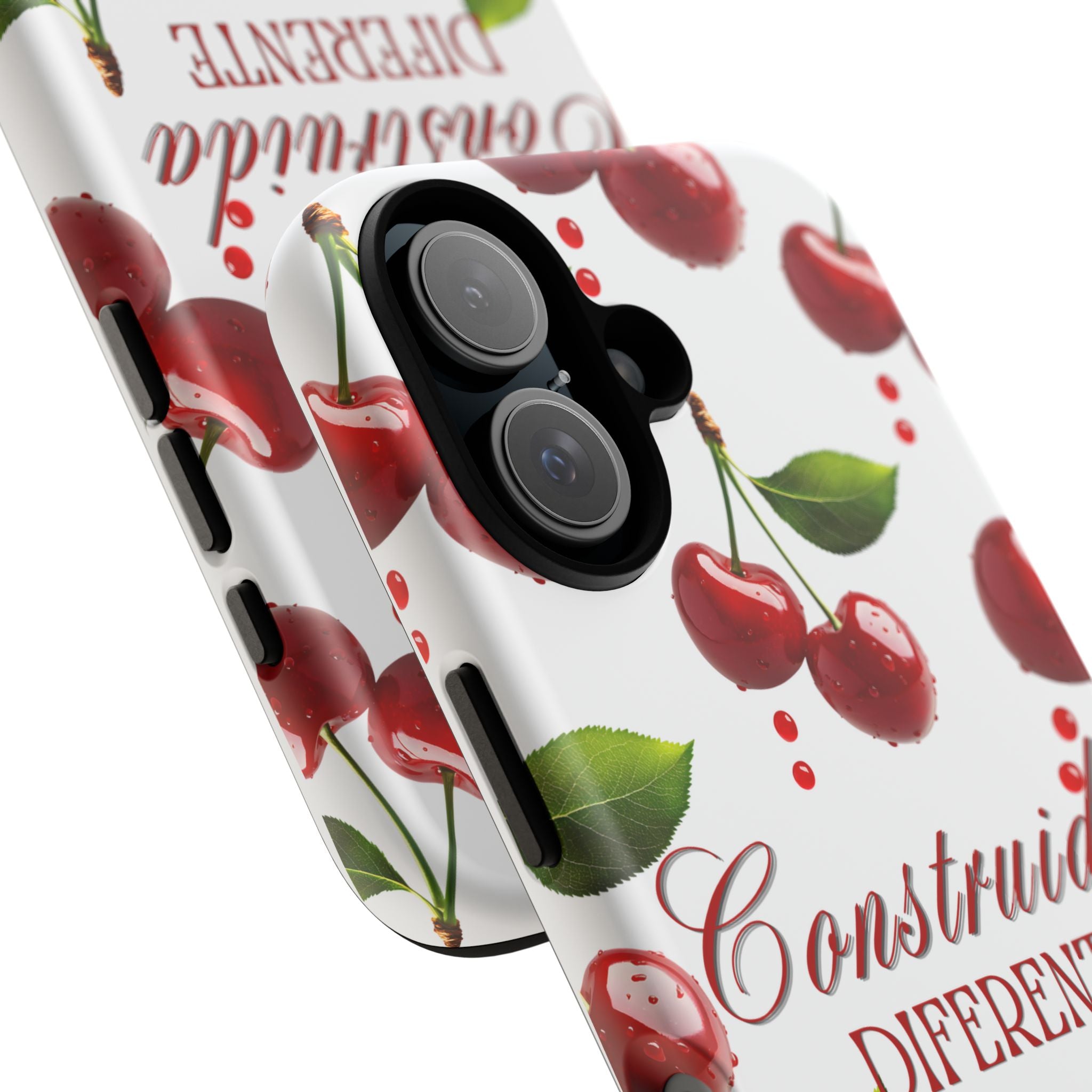Cherry Pattern Phone Case — "Construida Diferente" Protective Tough Case