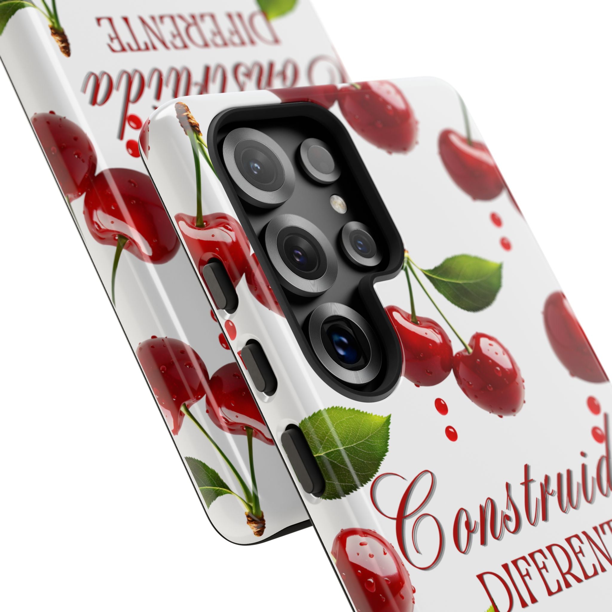 Cherry Pattern Phone Case — "Construida Diferente" Protective Tough Case