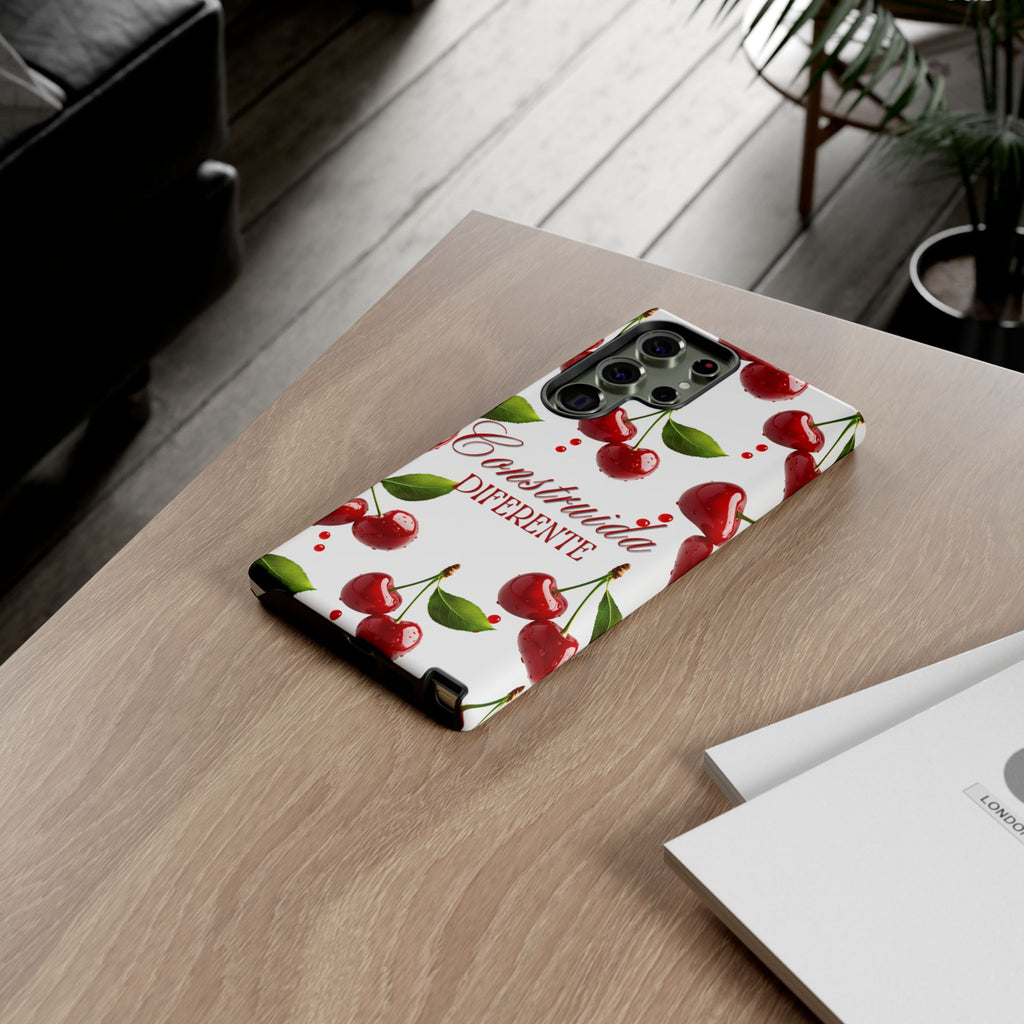 Cherry Pattern Phone Case — "Construida Diferente" Protective Tough Case