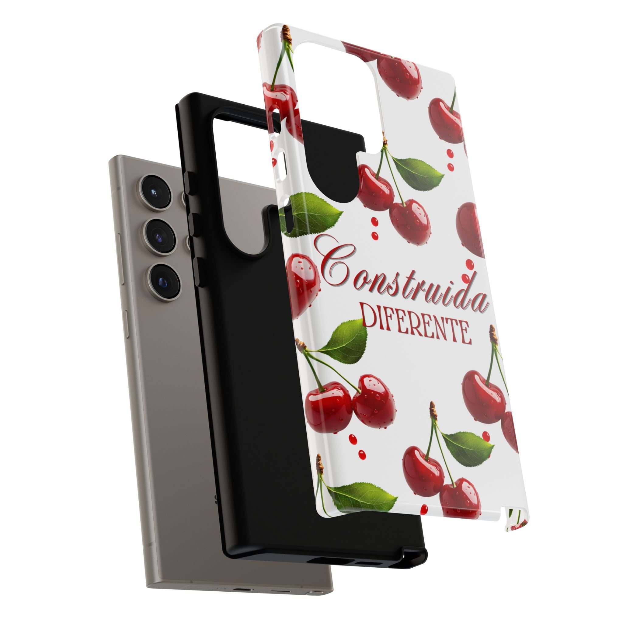 Cherry Pattern Phone Case — "Construida Diferente" Protective Tough Case