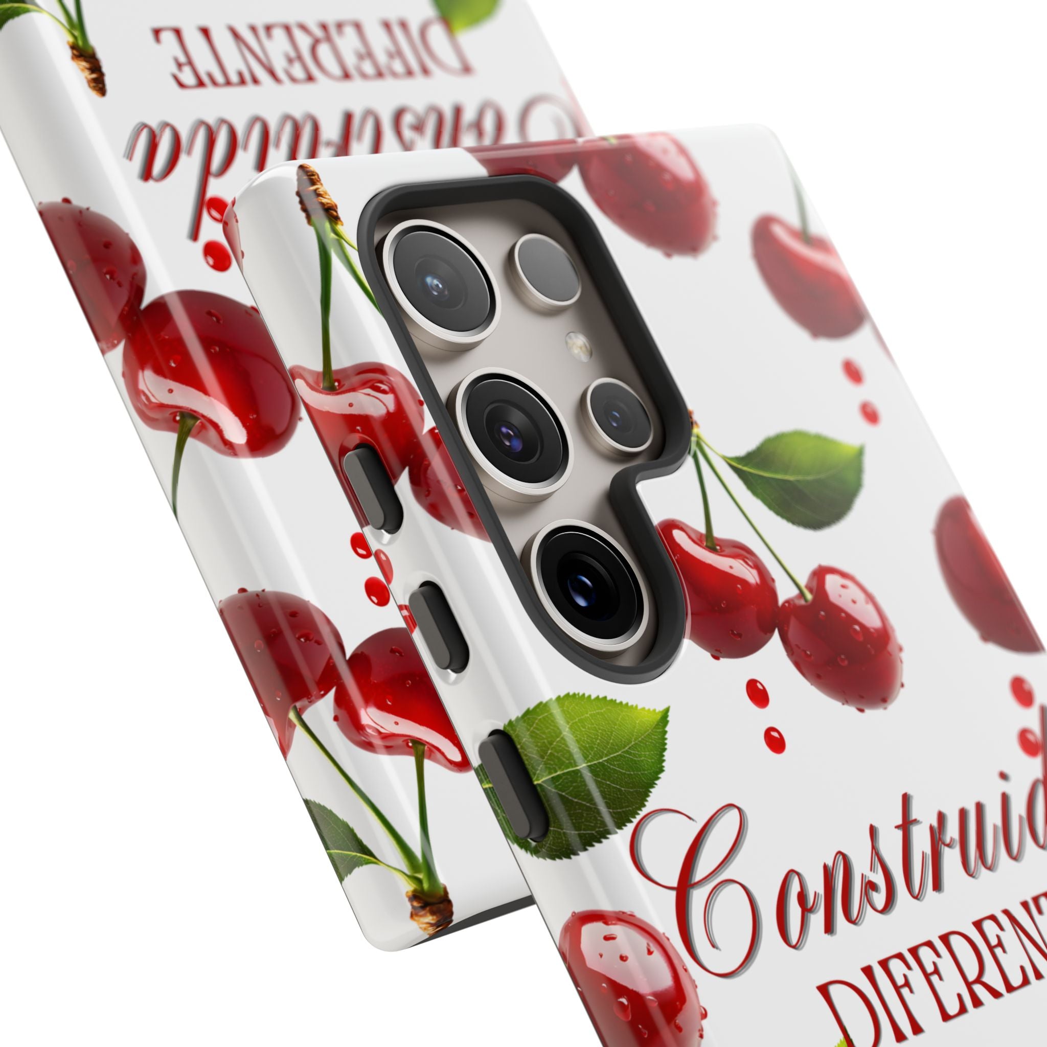 Cherry Pattern Phone Case — "Construida Diferente" Protective Tough Case