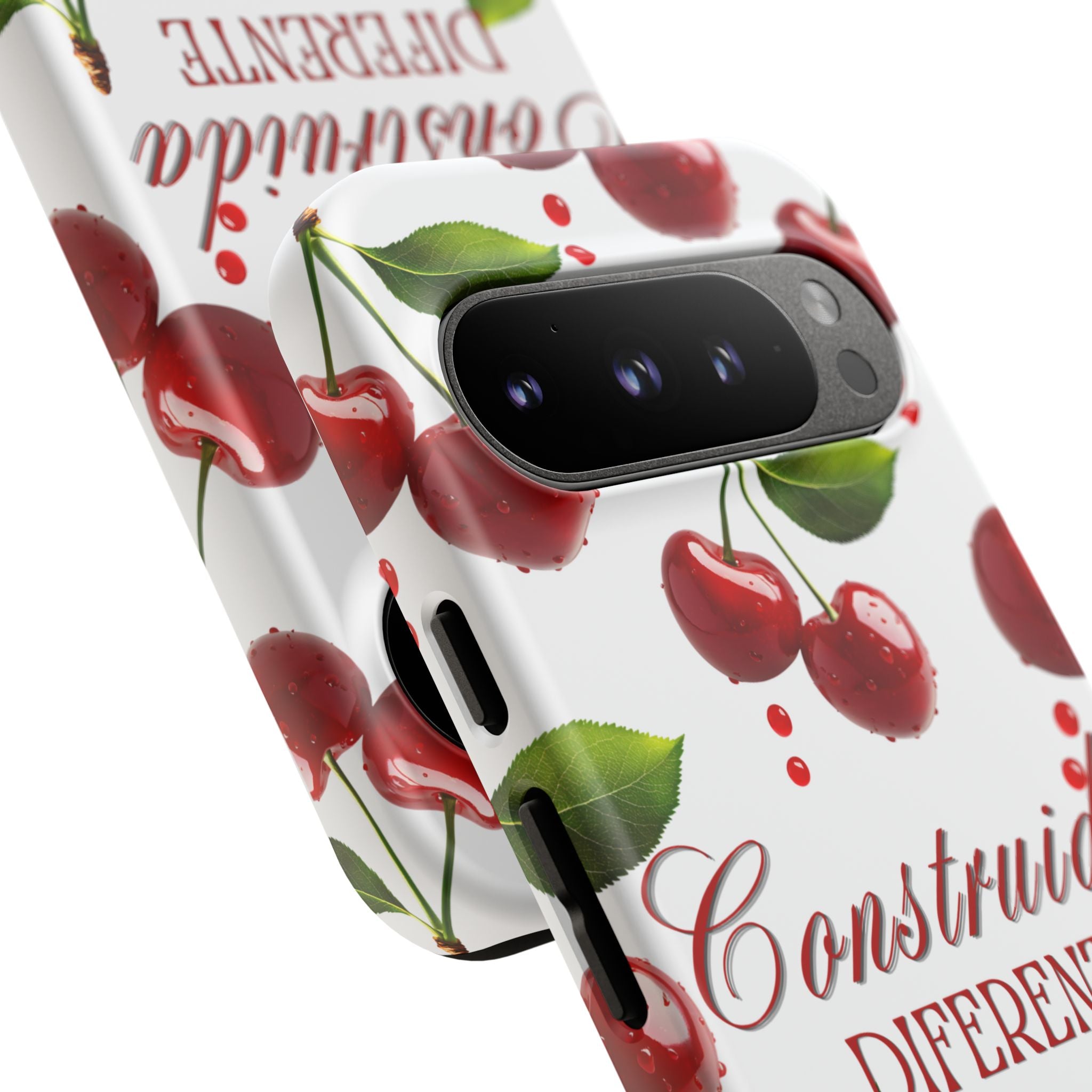 Cherry Pattern Phone Case — "Construida Diferente" Protective Tough Case