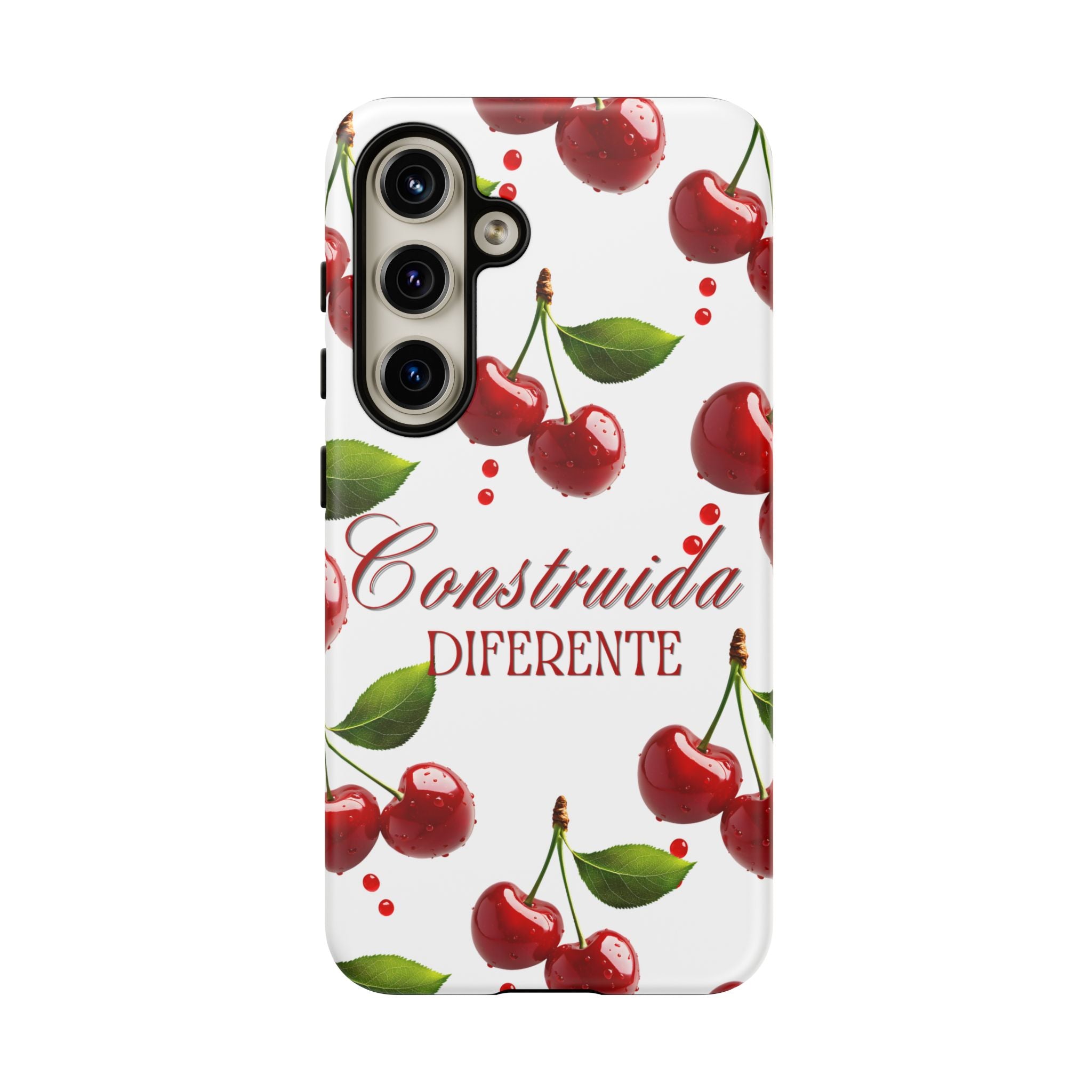 Cherry Pattern Phone Case — "Construida Diferente" Protective Tough Case