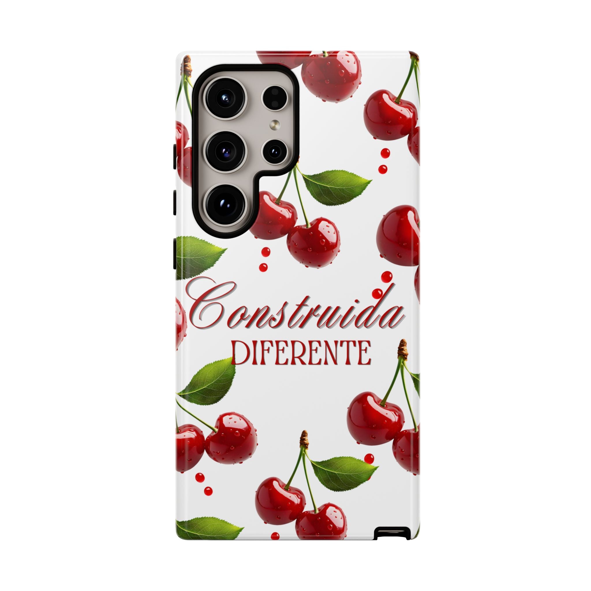Cherry Pattern Phone Case — "Construida Diferente" Protective Tough Case